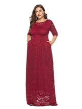 Plus Size 6xl O-neck  Evening Dress ed out Prom Gown Have Pockets Formal Dress H - £97.25 GBP