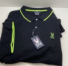 Psycho Bunny Polo Shirt Mens 6XL Black Green Logo Short Sleeve New - £55.57 GBP