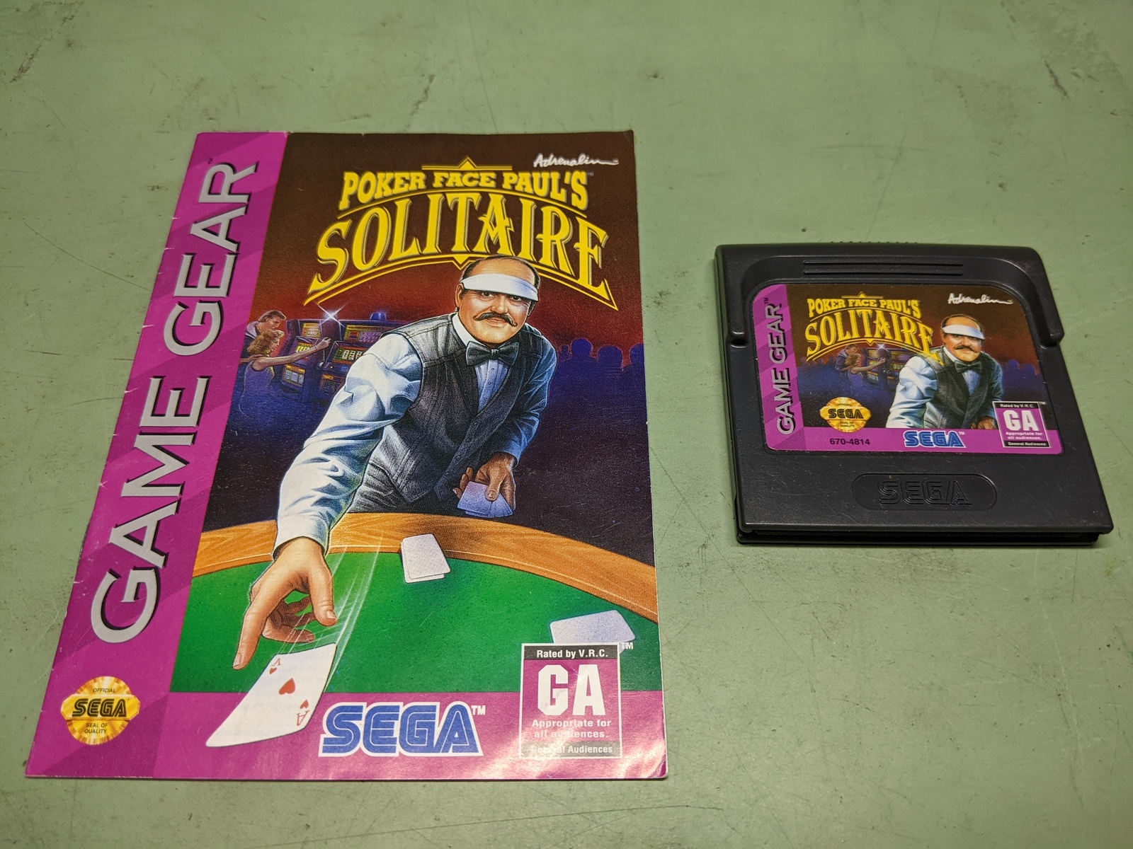 Poker Face Paul&#39;s Solitaire Sega Game Gear Disk and Manual - $5.70
