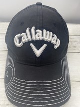 Callaway Golf Hat Cap Embroidered Black White One Size Fits All Pga Golf Hat - $12.86