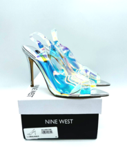 Nine West Polka Slingback High Heel Dress Sandals - Silver, US 6M - £27.09 GBP
