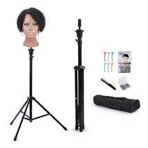 Klvied  Wig Tripod Stand 64.6&quot; Mannequin Head Adjustable Wig Head - £31.05 GBP