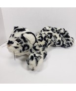 VINTAGE 1985 PRESTIGE TOY CORP WHITE &amp; BLACK SNOW LEOPARD STUFFED ANIMAL... - £23.20 GBP