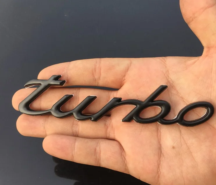 Black  Turbo T Car Auto Trunk Rear Tailgate Emblems  Decal Sticker S - $68.56