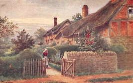 Stratford UK Anne Hathaway Cottage ~ Donna IN Garden ~ Artista Quatramain - £8.82 GBP