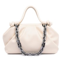Large Capacity Folds Design Shoulder Bags For Women 2022 New Trendy Thick Chain  - £37.76 GBP
