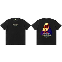 2022 Men Hip Hop Streetwear Oversize T-Shirt Funny Virgin Mary Printed T Shirt C - £108.41 GBP