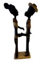 Rare Vintage Hand Carved African Couple “ Life In Love “ Mid-Century, Mo... - $103.81