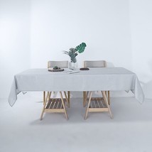 Silver 60X102&quot;&quot; Rectangular Premium Faux Burlap Polyester Tablecloth Wedding Gif - £25.70 GBP