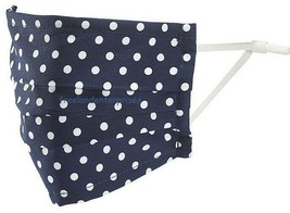 Fashion 2-ply Adult Cotton Fabric Navy Blue and White Polka Dots Mask - £7.87 GBP