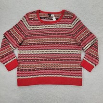 NWT Talbots Snowflake Fair Isle Sweater Womans Plus Sz 2X Red Black  MSRP $109 - £32.88 GBP