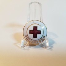 Vintage Beautiful Gold &amp; Enamel Red Cross Volunteer Lapel Pin Marked &quot;W&quot; - $19.68