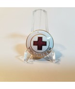 Vintage Beautiful Gold &amp; Enamel Red Cross Volunteer Lapel Pin Marked &quot;W&quot; - $19.68