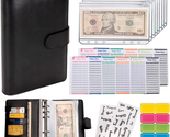 Binder Cash Envelopes A6 Money Saving Binder with Zipper Envelopes (Black) - $11.87