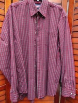 Wrangler Men’s Long Sleeve Shirt XL Cool River Cotton Red Plaid Rockabilly - $12.86