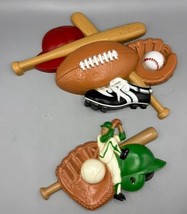 Vtg Burwood Sports Baseball Football Wall Decor Bats Glove Boy Bedroom D... - $242.96 MXN