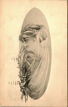 H A Weiss Artist Signed Woman with Veil 1911 DB Postcard - £3.12 GBP