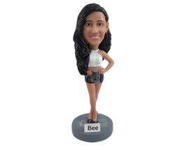 Custom Bobblehead Woman With Folded Legs Wearing Beautiful Dress - Leisure &amp; Cas - £71.14 GBP