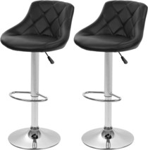 Bar Stools Set Of 2 Barstools Swivel Stool Height Adjustable Bar Chairs With - £74.86 GBP