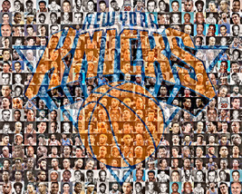 New York Knicks Mosaic Print Art Designed Using 70 Player Photos From  1... - $44.00+