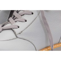 The Yildiz Grey Leather Lace-Up Ankle Women Boot With a Side Zipper image 3
