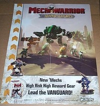 Scarce Mechwarrior Vanguard RPG role playing game miniatures gaming promo poster - £31.50 GBP