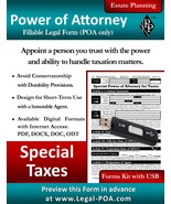 Special Power of Attorney For Taxes - Form &amp; USB ( Legal Kit ) - £9.94 GBP