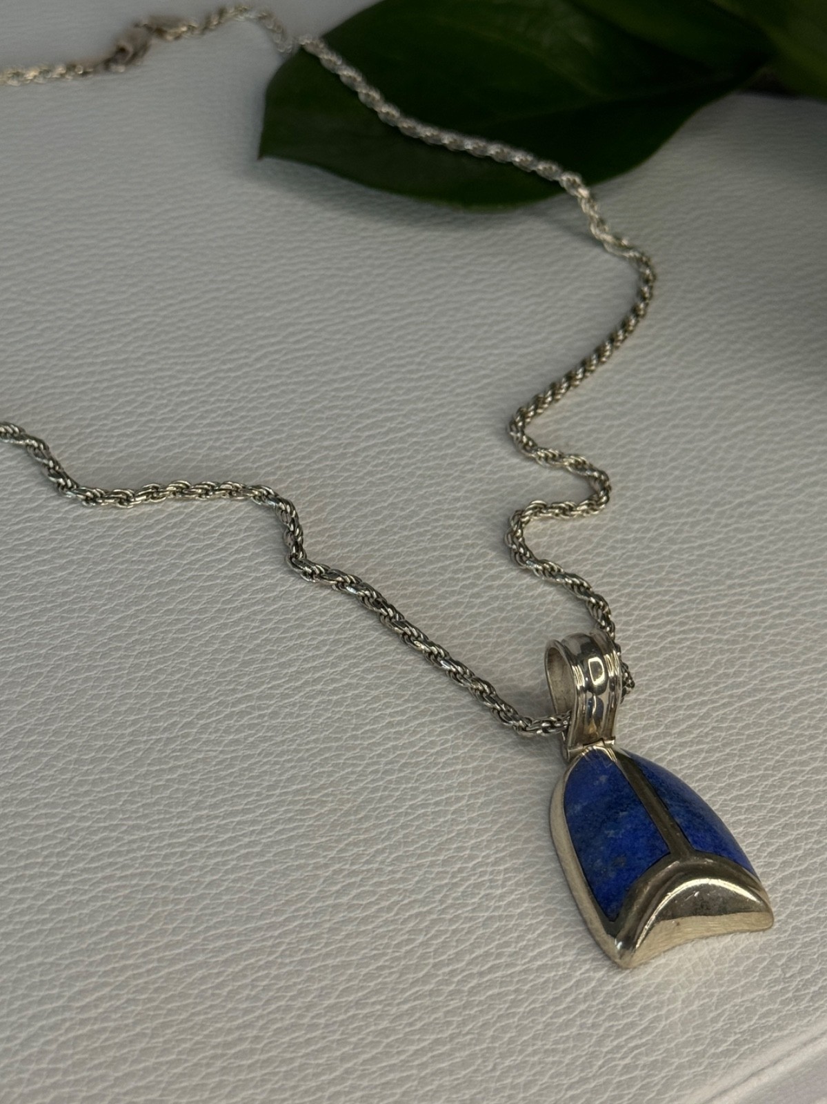 Vintage 925 Sterling Silver Sodalite Necklace Length 20 inch Item image 7