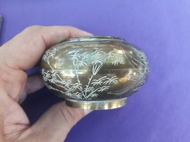 Old Chinese Or Japanese Bronze Glass Bowl Consult Stock - $38.61