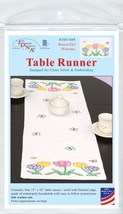 Jack Dempsey Stamped Table Runner/Scarf 15&quot;X42&quot;-Beautiful Blooms 560 684 - £14.12 GBP