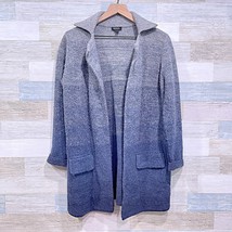 WORTH NY 100% Wool Sweater Coat Blue Ombre Open Front Longline Womens P XS - $39.59