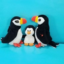 TY Jingle Beanie Baby Snowbound And 2 Puffer Penguins Plush Lot of 3 Stu... - $16.82