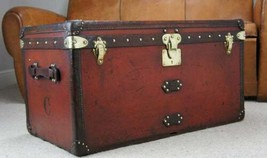 Antique Handmade Leather Occasional Side Table Trunks - £748.70 GBP