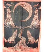 Traditional Jaipur Tie Dye The Moon and Crying Wolf Wall Art Poster, Hip... - £12.52 GBP