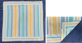 Vintage Vera Head Scarf Wrap Square Striped Polyester Japan - £14.50 GBP