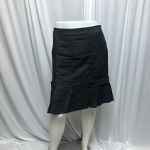 AGB Skirt Womens 12 Black Pleated Button Accents Lined A-line - £10.41 GBP