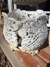 Vintage Ornate Cast Aluminum White Planters Victorian Style 12” - $99.00