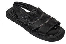 Le Pancaldine Men&#39;s Black Leather Italy Flip Flop Sandal Shoes Size US 12 EU 45  - £36.68 GBP