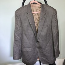 Chaps Two Tone Plaid Wool Blazer 44L, Silk Tweed Jacket Coat, Men&#39;s Wool... - $39.59