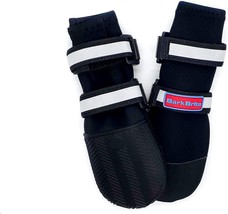 Medium-All Weather Neoprene Paw Protector Dog Boots with Reflective Straps Black - £21.98 GBP