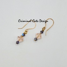 3 Pairs of Swarovski Earrings in Blue Zircon and Silk Xilion Shimmer hand made  image 7