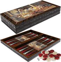 LaModaHome Turkish Big Harem Backgammon Set, Wooden, Board Game for Family Game  - £49.67 GBP