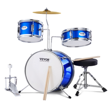 VEVOR Kids Drum Set, 3-Piece, 14 in, Starter Drum Kit for Child Kids, Blue - $77.90
