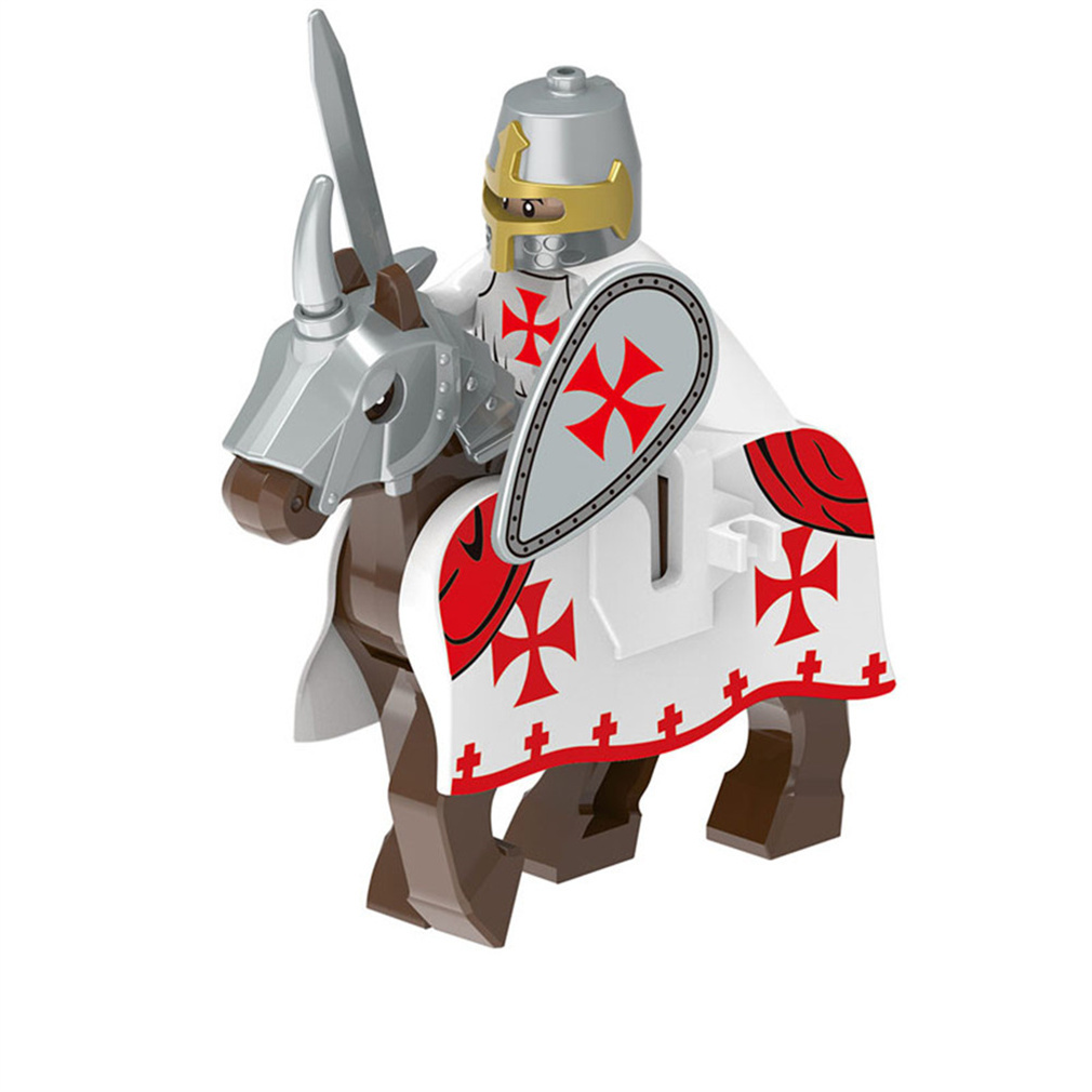 Medieval Templar Knight Mounted Warrior Minifigure - $5.89