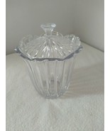 VINTAGE Heavy CUT CRYSTAL CANISTER ART GLASS CANDY JAR 8.5&quot;TALL 6&quot;WIDE v... - £18.36 GBP