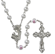 Mother&#39;s Day Gift Rosary Madonna &amp; Child Centerpiece &amp; &quot;God Bless Mom&quot; Keychain - £13.62 GBP