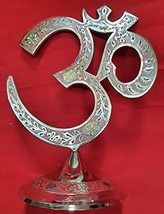 PG COUTURE Brass Om Sign Stand hancarving with Colored Used as Office Ta... - $23.84