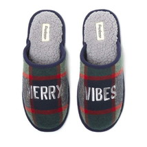 Dearfoams Cozy Men&#39;s Holiday Novelty Scuff Comfort Slippers Multicolor Size 9-10 - £13.93 GBP