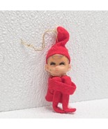 Vintage Pixie Elf Kneehugger Red 4&quot; Ornament Figure - $462.70 MXN