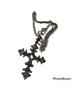 Vintage Sterling silver 925 Marcasite cross necklace CW - $70.38 CAD